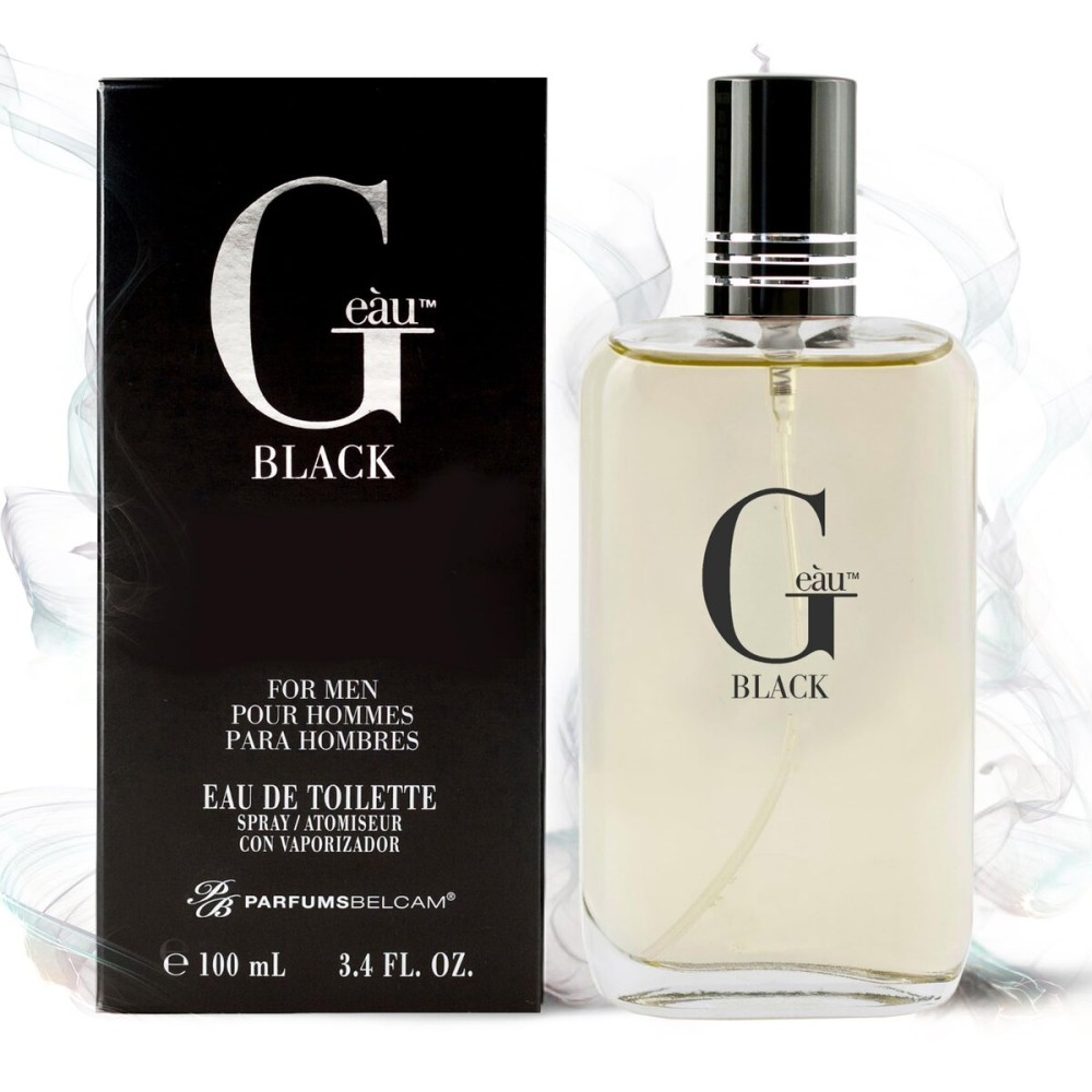 PB ParfumsBelcam G eu Black Eau De Toilette Spray for Men - 100 mL Affordable, Long-Lasting Fresh Aquatic Fragrance & Spicy Aquatic Scent with Sandalwood & Patchouli for Day & Night Use