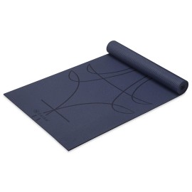 Gaiam Yoga Mat Premium Print Extra Thick Non Slip Exercise & Fitness Mat for All Types of Yoga, Pilates & Floor Workouts, Sundial Layers, 6mm