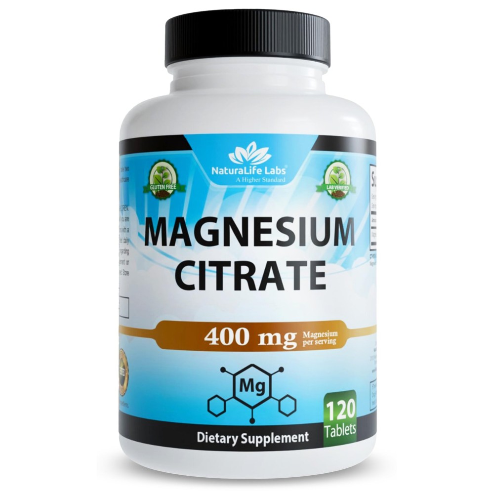 Magnesium Citrate 400 mg per Serving - 120 Tablets, Vegan, Non-GMO