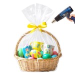 LazyMe Christmas Basket Cellophane Shrink Bags, 24x30 inch, Shrink Wrap Bags Large, Clear (5Pcs)