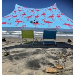 Neso Portable Beach Tent Sun Shelter with Sand Anchor - Lightweight Beach Shade Canopy - Easy Setup for Family Outings - Patented Reinforced Corners - UPF 50+ Sun Protection - 7 x 7ft - Flamingos