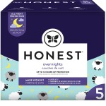 The Honest Company Clean Conscious Overnight Diapers Plant-Based Sustainable Sleepy Sheep Club Box Size 5 27and lbs 44 Count
