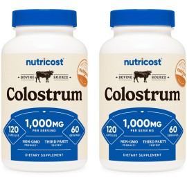 Nutricost Colostrum 500mg, 120 Caps (2 Bottles)