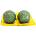 BRABUD 2\'\' Blackish Green Marble Chinese Baoding Health Stress Exercise Balls Craft Collection (Bag-Packed)
