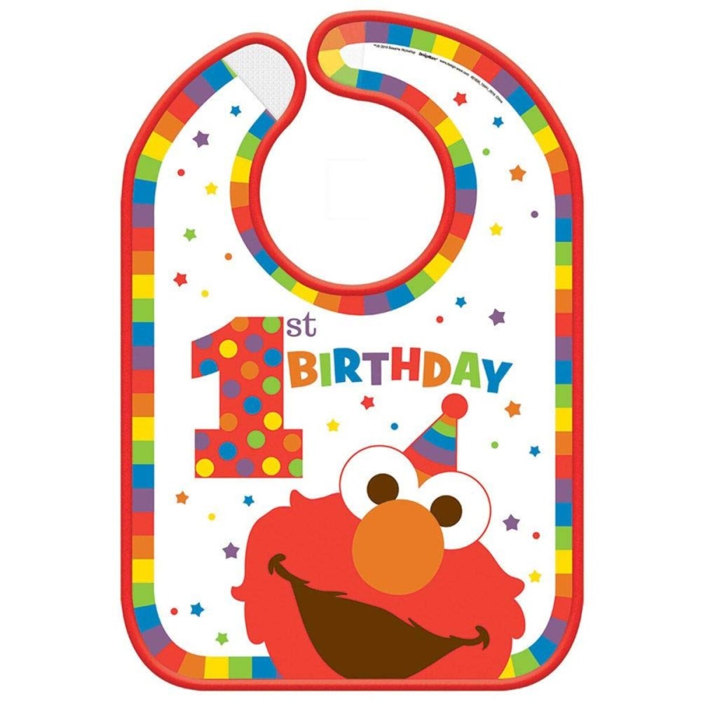Sesame Street Elmo Turns One Baby Bib | One Size | Multicolor | 1 Pc