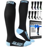 SB SOX Compression Socks for Men & Women (20-30 mmHg) - Best Support Stockings for Travel, Medical, and Sports - Perfect for Everyday Wear (X-Large, Black/Blue)