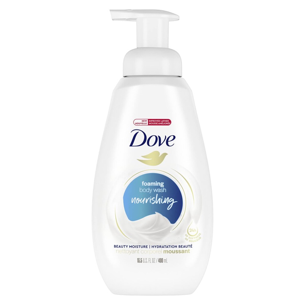 Dove Instant Foaming Body Wash for Soft, Smooth Skin Deep Moisture Cleanser That Effectively Washes Away Bacteria While Nourishing Your Skin 13.5 oz