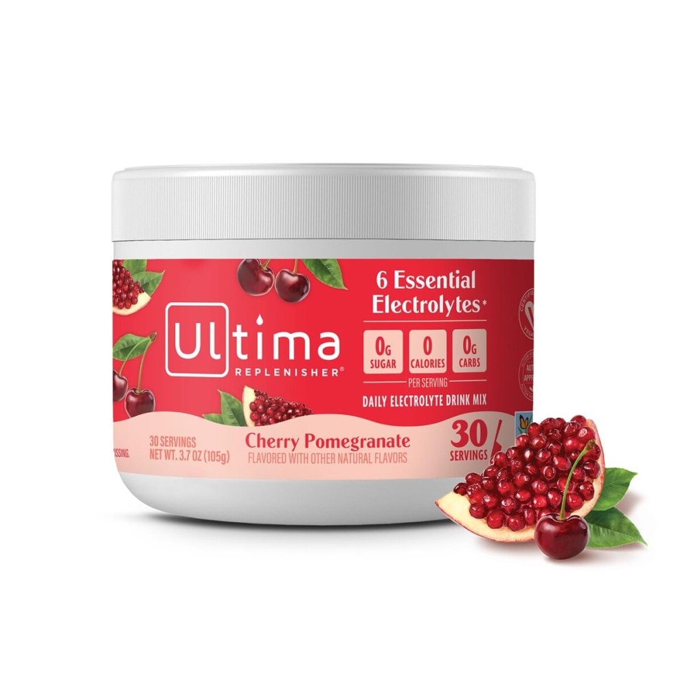 Ultima Replenisher Daily Electrolyte Powder Drink Mix - Sugar Free - Cherry Pomegranate, 30 Servings - Hydration Powder with 6 Electrolytes and Trace Minerals - Keto Friendly, Vegan, Non-GMO