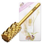 PANA Professional 3/32 Shank Size - Flat Top Large Barrel Gold Carbide Bit 4X Coarse Grit - Nail Drill Bit for Dremel Machine