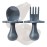 Grabease Baby Feeding Utensils Set - Ergonomic Grip for Self-Feeding - Anti-Choke Collar & Toddler Cutlery Safety - Dishwasher Safe & Travel-Ready Baby Feeding Set - Gray, Pack of 1