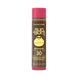 Sun Bum SPF 30 Sunscreen Lip Balm | Vegan and Cruelty Free Broad Spectrum UVA/UVB Lip Care with Aloe and Vitamin E for Moisturized Lips | Watermelon Flavor |.15 oz