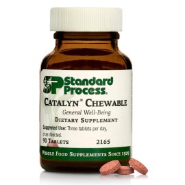 Standard Process Catalyn Chewable - Whole Food-Based Support for Cell Functioning - Includes Vitamins A, D, B6 - Aids Antioxidant Activity - Non-Dairy & Non-Soy - 90 Tablets