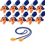 10 Pair Corded Reusable Ear Plugs for Shooting Range Ear Protection for Gun Range - Hunting Ear Plugs for Construction Firearm Ear Protection Shooting Gun Hearing Protection Earplugs Corded