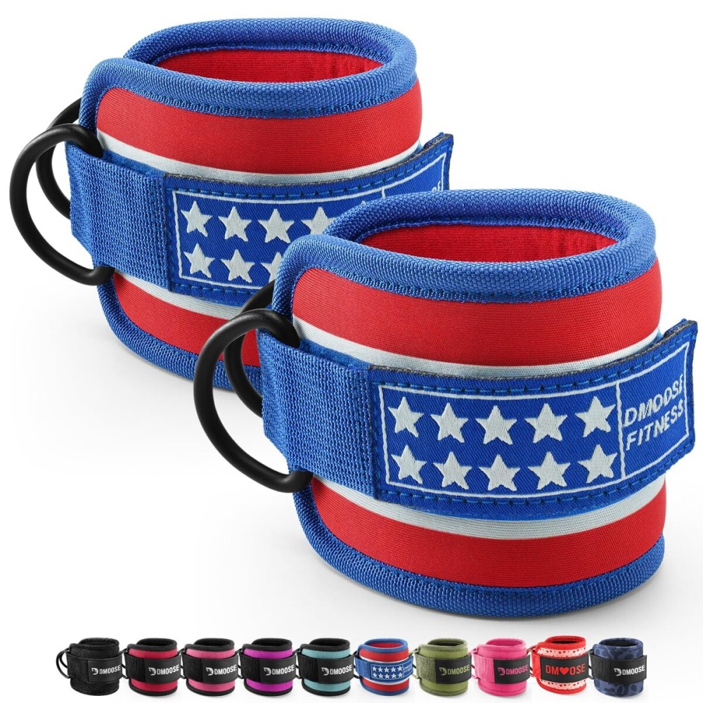 DMoose Ankle Strap for Cable Machine - One Size Fit with Premium Padding, Workout Kickback Ankle Cuffs, Ankle Bands for Working Out, Booty Workouts, Leg Extension, Hip Abductors & Lower Body Exercises