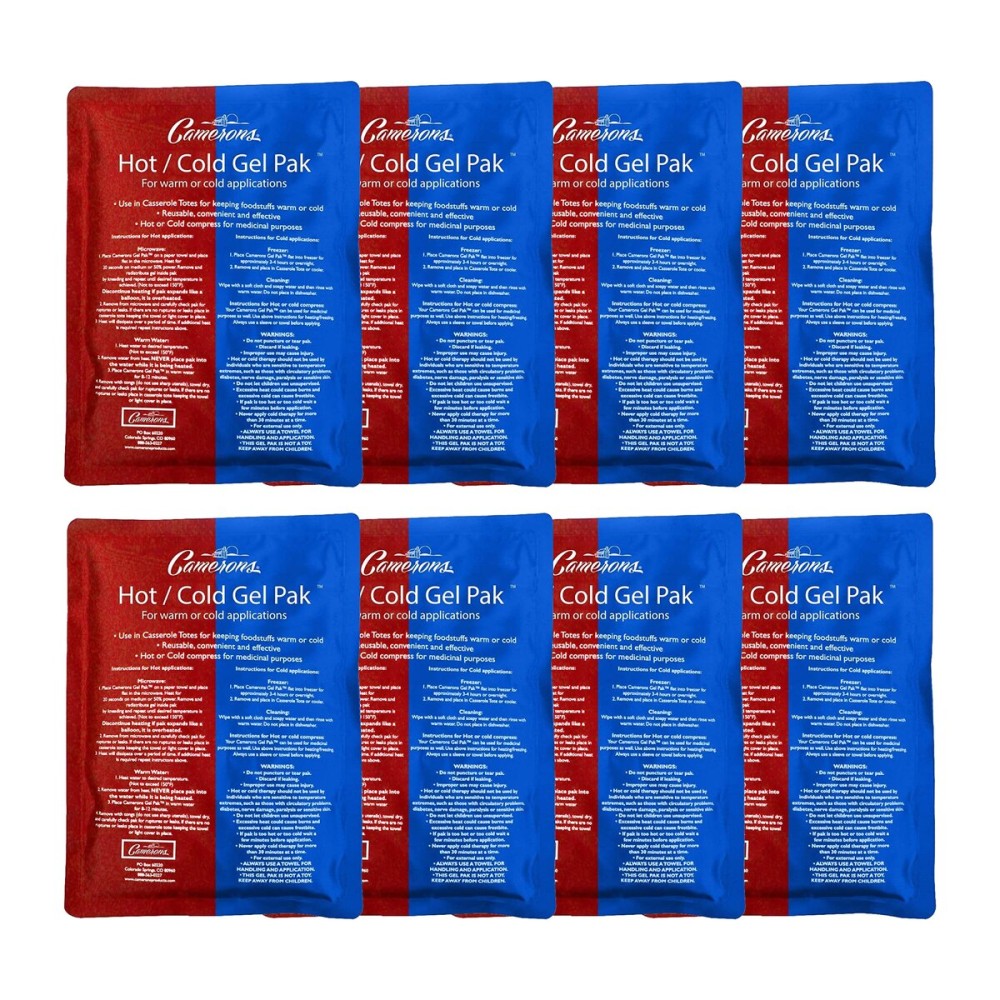 Camerons Hot or Cold Gel Pack - Set of 2 XL Ice & Heating Packs (8x11) - Large Reusable Packs Keep Temp - Use in Christmas Casserole Carrier, Lunch Box, for Warm & Cold Compress & Physical Therapy