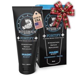 Bossman Fortify Intense Beard Conditioner for Men (Magic Scent) - Moisturizes, Replenishes & Protects with Natural Ingredients - Thicker Formula, Made in USA