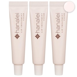 Hanalei Hydrating Lip Treatment Balm - Cruelty-Free, Paraben-Free Moisturizer for Severely Dry, Chapped Lips - Kukui Oil, Shea Butter & Grapeseed Oil - Clear Tint, Travel-Size 3-Pack (5ml X 3)