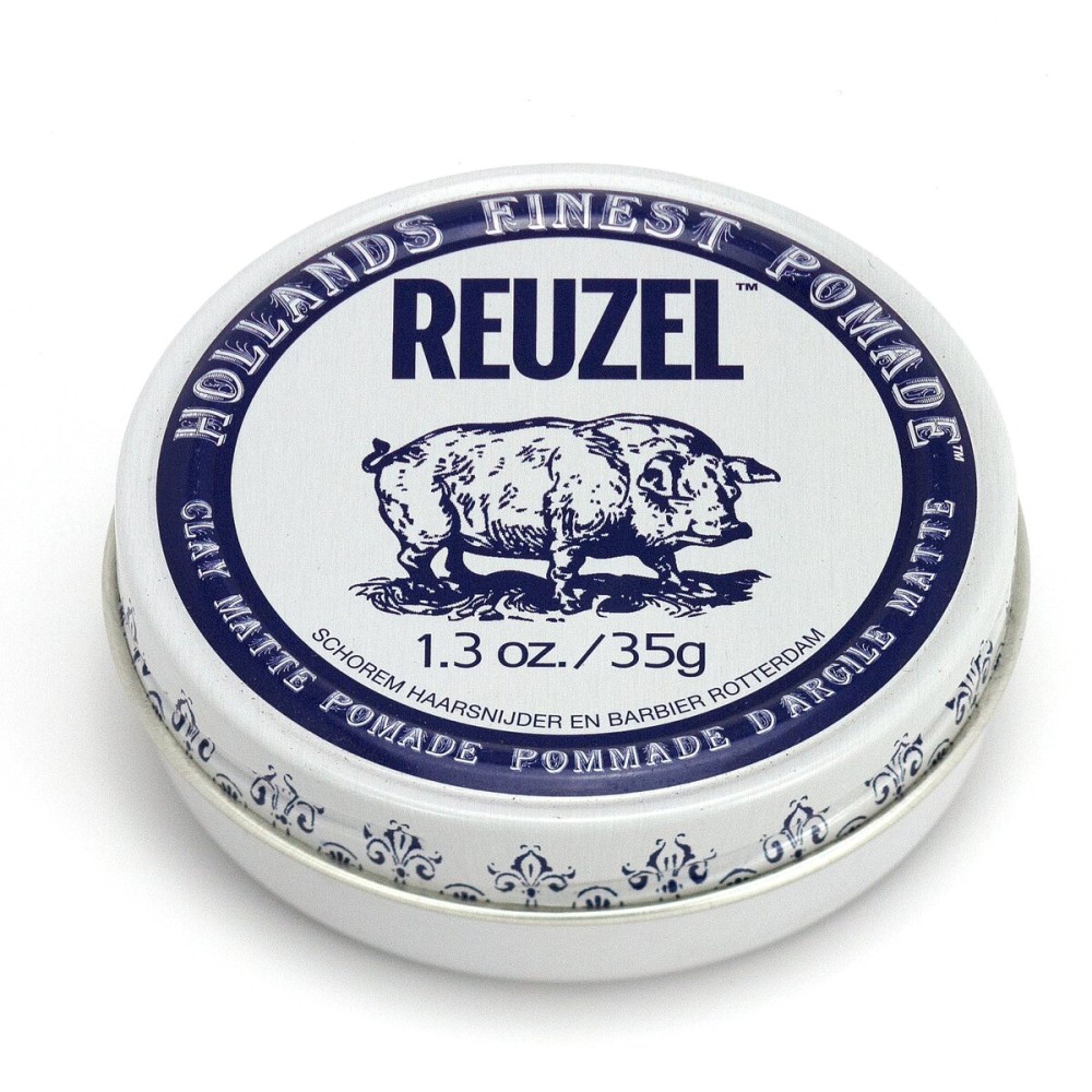REUZEL Clay Matte Pomade, Medium All Day Hold, Water Soluble Styling, Matte Finish and Flake Free, Easy To Wash Out, For All Hair Types