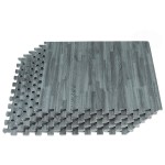 Forest Floor 3/8 Inch Thick Printed Foam Tiles, Premium Wood Grain Interlocking Foam Floor Mats, Anti-Fatigue Flooring - Stylish Flooring Solution, Slate, 16 Sq Ft