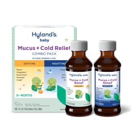 Hyland\'s Baby Mucus and Cold Relief, Day and Night Value Pack, Infant And Baby Cold Medicine, Decongestant And Cough Relief, 8 Fl Oz