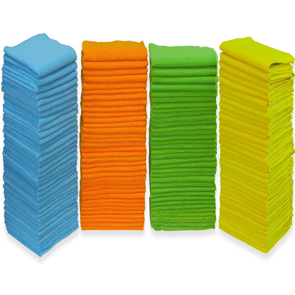Simple Houseware Microfiber Cleaning Cloth 150 Pack, 12 x 16, 4 Colors