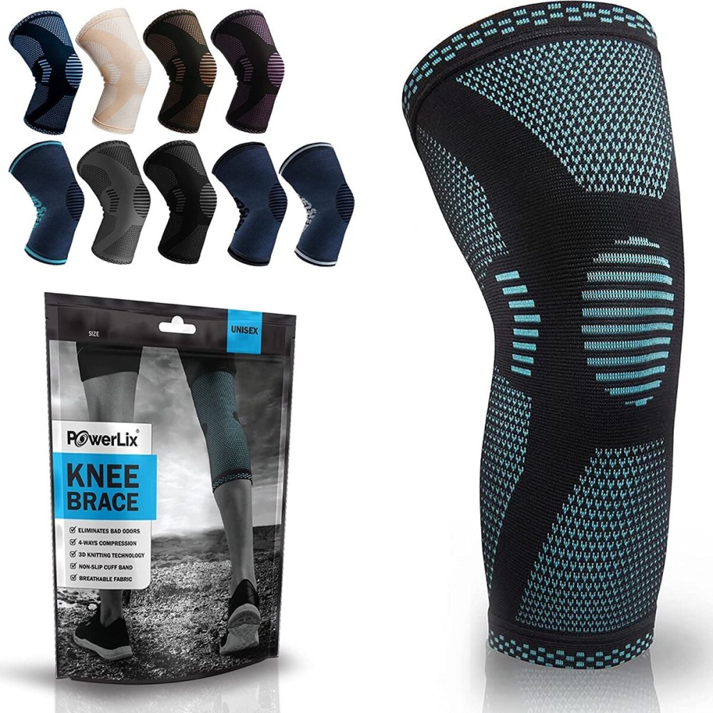POWERLIX Leg Sleeve - Best Knee Brace for Leg Pain for Men & Women Knee Support for Running, Basketball, Weightlifting, Gym, Workout, Sports Please Check Sizing Chart