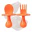 Grabease Baby Feeding Utensils Set - Infant and Baby Fork and Spoon for Ages 1-11 Months, BPAs and Phthalate-Free Cutlery, Plastic, 1 Set, Orange