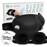 Nidra Contoured Sleep Mask for Side Sleepers - Zero Pressure Fit, Light Blocking Eye Shade for Sleeping & Travel - Black, Small Size