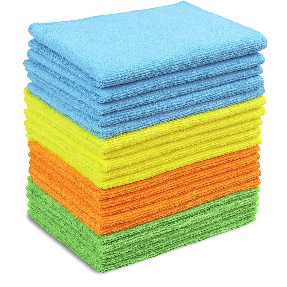 Simple Houseware Microfiber Cleaning Cloth 20 Pack, 12 x 16, 4 Colors