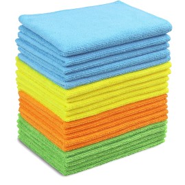 Simple Houseware Microfiber Cleaning Cloth 20 Pack, 12 x 16, 4 Colors