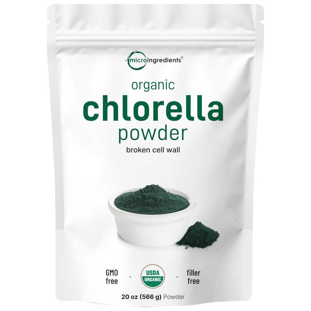 Micro Ingredients Organic Chlorella Powder, 20 Ounces | Broken Cell Wall for Complete Absorption | Raw Superfood Supplement, Rich in Protein & Vitamins | Non-GMO, Vegan, Non-Irradiated