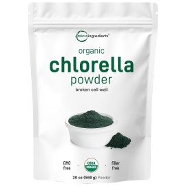 Micro Ingredients Organic Chlorella Powder, 20 Ounces | Broken Cell Wall for Complete Absorption | Raw Superfood Supplement, Rich in Protein & Vitamins | Non-GMO, Vegan, Non-Irradiated