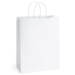 BagDream 10x5x13 25Pcs Gift Bags White Paper Shopping Bags with Handles Bulk, for Retail, Merchandise, Party Favor, Recyclable Paper Sacks