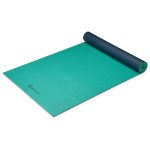 Gaiam Yoga Mat Premium Solid Color Reversible Non Slip Exercise & Fitness Mat for All Types of Yoga, Pilates & Floor Workouts, Vibrant Viridian, 6mm