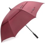 G4Free 68 Inch Automatic Open Golf Umbrella Double Canopy Extra Large Oversize Windproof Waterproof Stick Umbrellas(Wine Red)