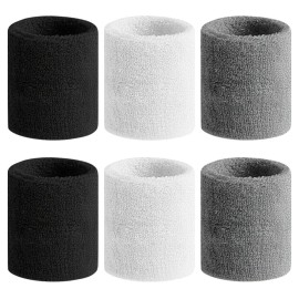 BEACE Sweatbands Sports Wristband for Men & Women - Moisture Wicking Athletic Cotton Terry Cloth Sweatband for Tennis, Basketball, Running, Gym, Working Out