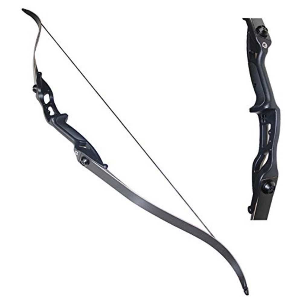 Toparchery Archery 56 Takedown Hunting 35lbs Recurve Bow Metal Riser Right Hand Black Longbow