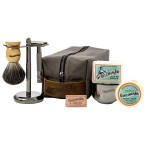 Gentleman Jon Deluxe Vintage Shaving Kit for Men - Men\'s Shaving Set Gifts, Compact Design, Includes Safety Razor and Brush Stand, Brush, Potassium Alum Block, Soap, Stainless Bowl, Stand & Dopp Kit