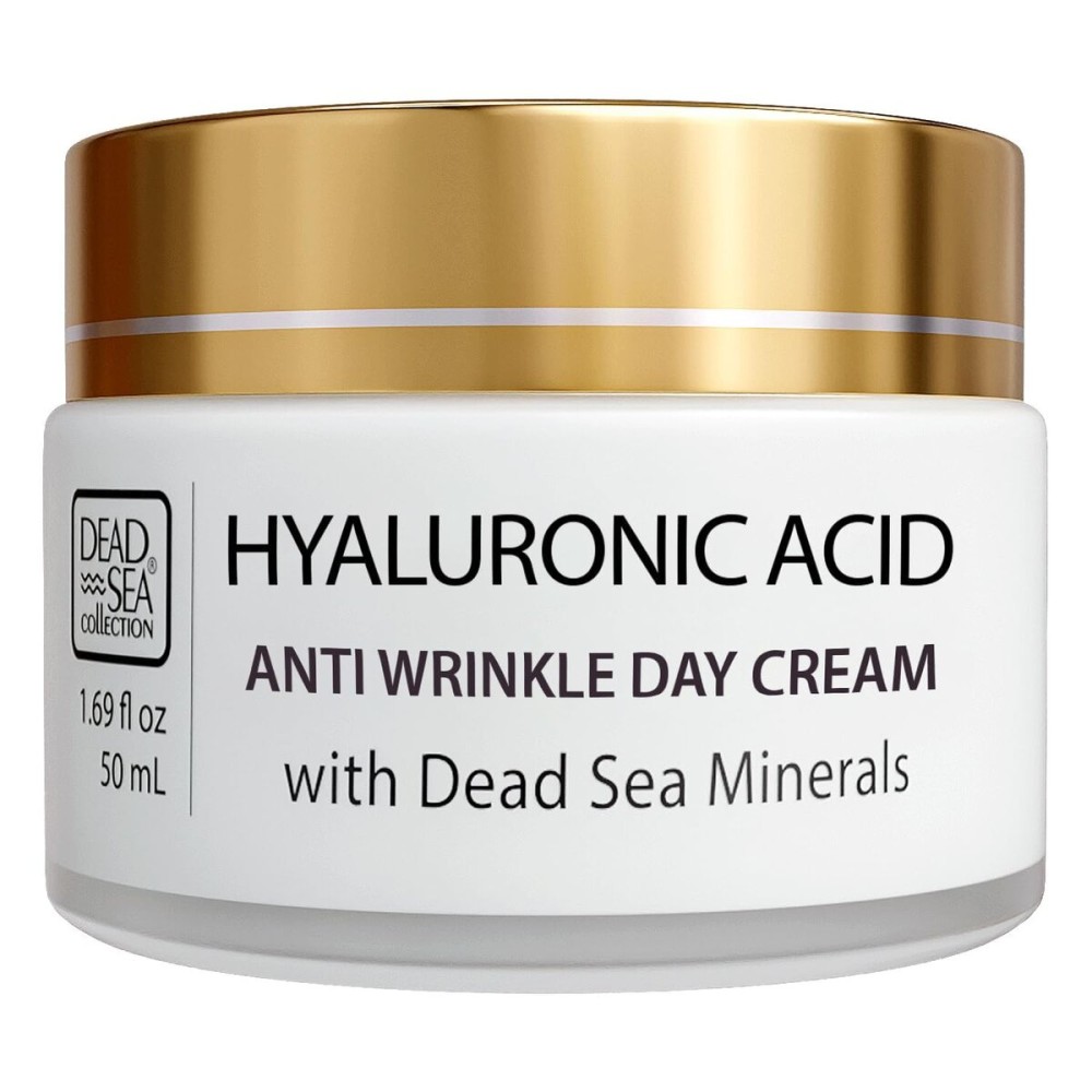 Dead Sea Collection Day Cream for Face with 5% Hyaluronic Acid, Dead Sea Minerals, and Vitamin E - Anti Aging Nourishing Skin Care Moisturizer to Reduce Wrinkles (1.69 fl. oz)