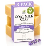 Southern Natural Goat Milk Soap Bar (Lavender 3 Pack) For Dry Sensitive Skin. Natural, Handmade Soap For Men, Women, Kids & Baby. Use On Face & Body