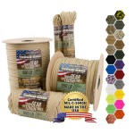 TOUGH-GRID 550 Paracord Rope Nylon Parachute Cord, Made in USA Survival Kit, Outdoor Adventures, Camping, Tactical Gear & Emergency Supplies, Military Type III Mil-Spec