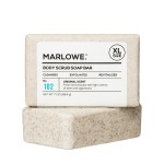 MARLOWE. No. 102 Body Scrub Soap 7 oz, Exfoliating Soap Bar with Shea Butter, Olive Oil & Green Tea Extracts, Cleanses, Smooths & Revitalizes Skin, Original Sage & Fir Scent