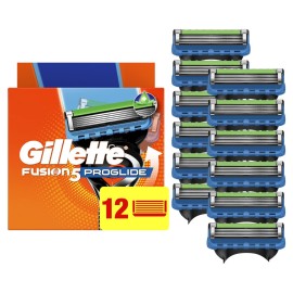 Gillette ProGlide Razor Refills for Men, 12 Razor Blade Refills