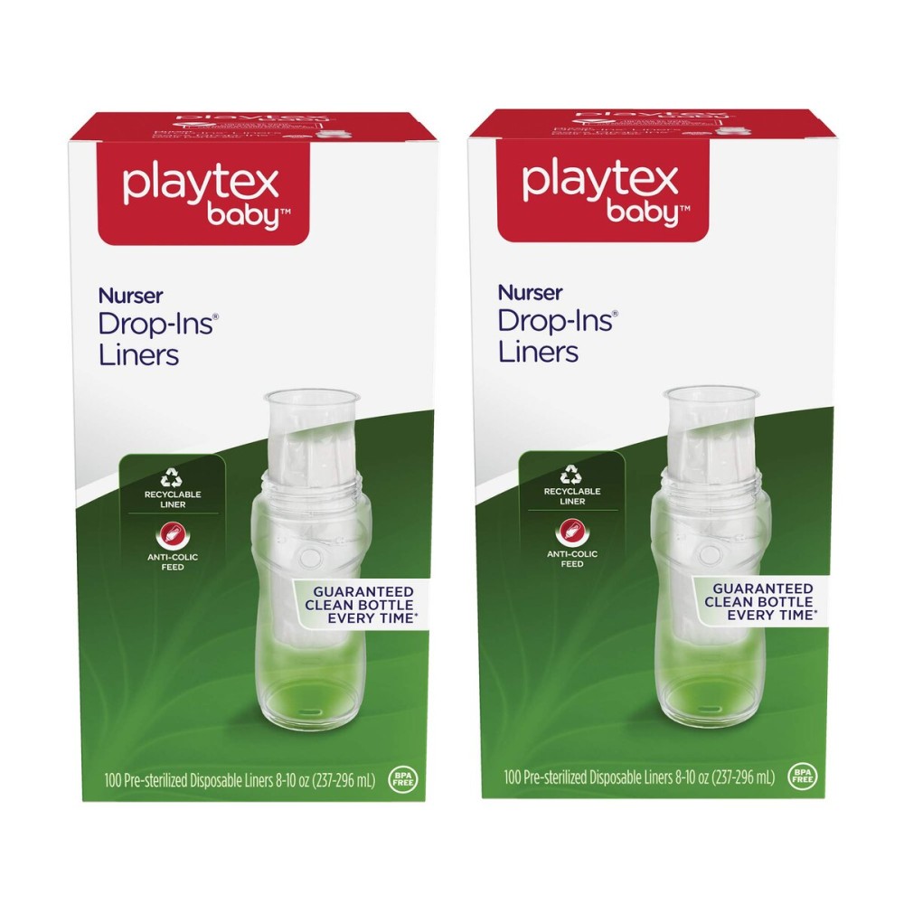 Playtex Baby Nurser Pre-Sterilized Disposable Bottle Liners, Closer to Breastfeeding, 8-10 oz, 200 Count