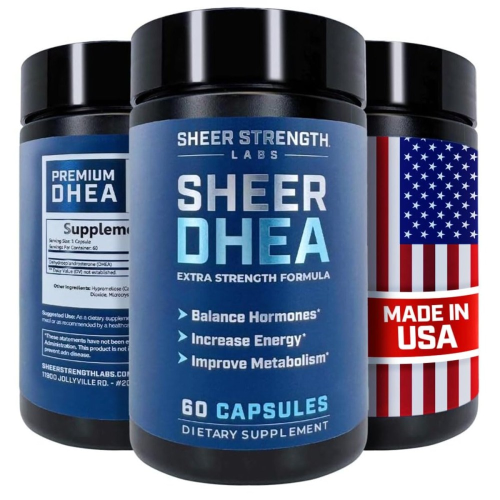 DHEA Supplement for Men DHEA 100mg - Pure DHEA Supplement for Men for Strength and Hormone Balance - DHEA for Women and Men - High Purity Enhanced Absorption 60 SV USA
