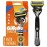 Gillette Fusion5 ProGlide Shield Shaving Razor for Men, 1 Power Razor Handle, 1 Refill, 2x Lubrication, Battery-Powered with FlexBall Handle and Precision Trimmer for Men