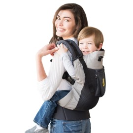 LLLbaby 3-in-1 Ergonomic CarryOn Airflow Toddler Carrier with Lumbar Support & Breathable Mesh (25-60 lbs), Supportive & Comfortable, Multi-Position Carrying for Hiking & Travel (Charcoal/Silver)