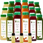 3 Day Juice Cleanse by Raw Fountain, All Natural Raw Detox Cleanse, Juicing for Body Reset, Cold Pressed Juice Fast, Great Way to Jumpstart a Healthy Diet, 18 Bottles 12oz, 3 Ginger Shots