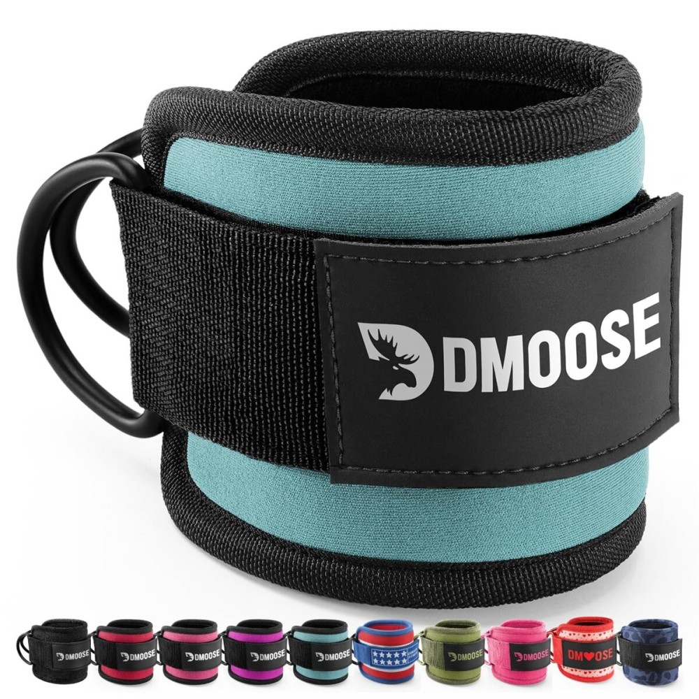 DMoose Ankle Strap for Cable Machine - One Size Fit with Premium Padding, Workout Kickback Ankle Cuffs, Ankle Bands for Working Out, Booty Workouts, Leg Extension, Hip Abductors & Lower Body Exercises