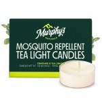 Murphys Naturals Mosquito Bug Repellent Tea Light Candles for Outdoor Patio, Citronella & Essential Oils, 4-Hour Burn Time Each, 12-Pack